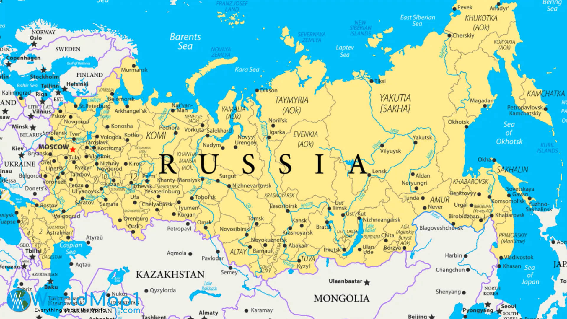 Rusya Komşu Ülkeler Haritası